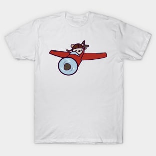 Red Bearoplane Pilot T-Shirt